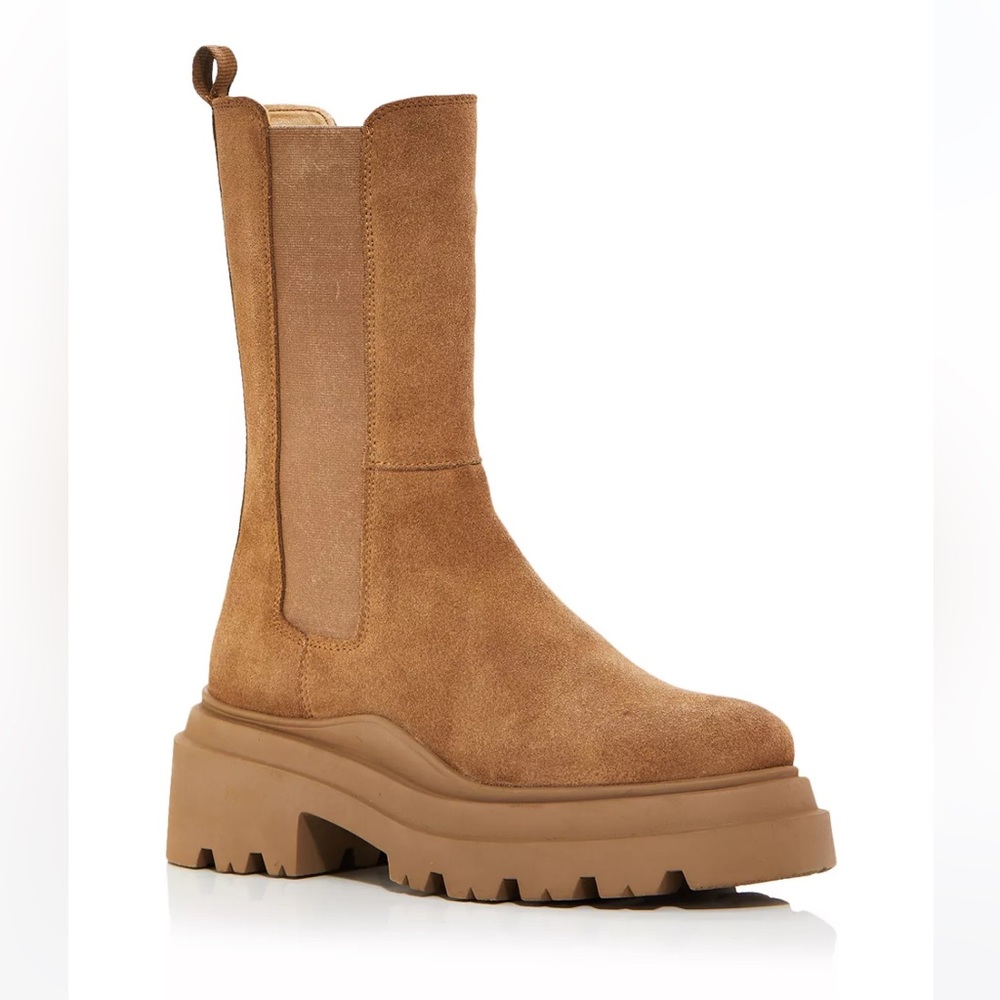Aqua Suede Booties in tan